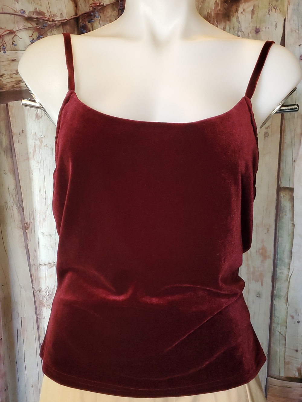 Stretch Velvet Top med. Boston Proper. Burgundy Wine